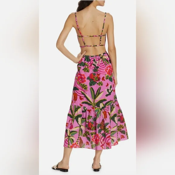 FARM Rio Pink Floral Midi Dress - Picture 2 of 10